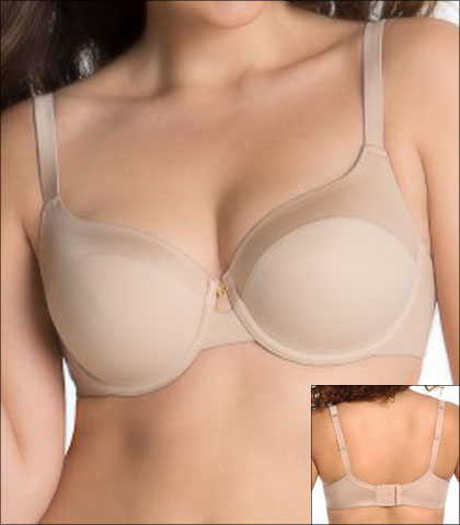 Curvy Couture Matte and Shine Bra Underwire Support Keyhole Detail Style 1001-BND