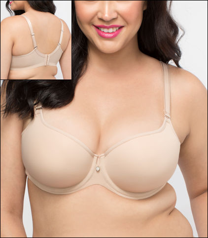 Curvy Couture Tulip Bra Underwire Push Up Seamless Convertible Style 1274-BND