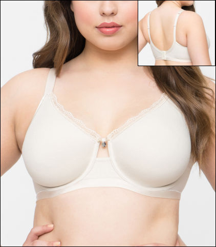 Curvy Couture Natural Luxury Cotton Unlined Underwire Bra 1009