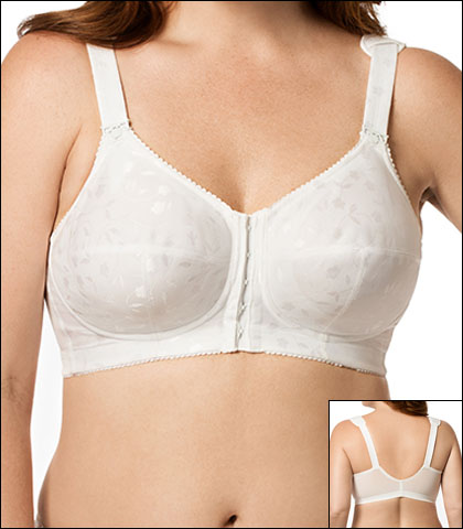 Elila Jacquard Front Hook Soft Cup Bra Style 1515-WH