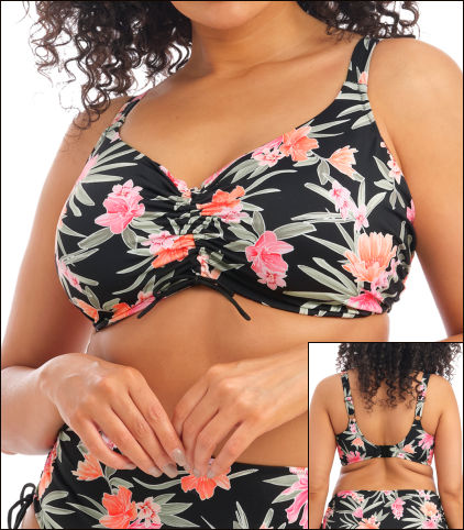 Elomi Swimwear Dark Tropics Underwire Bikini Top Style ES800106-BLK