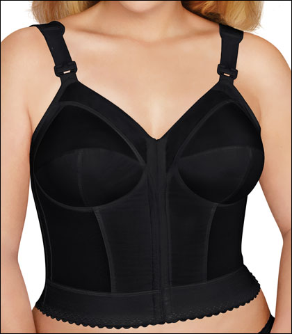 Exquisite Form Fully Women's Longline Front Close Bra Style 7530-BLK