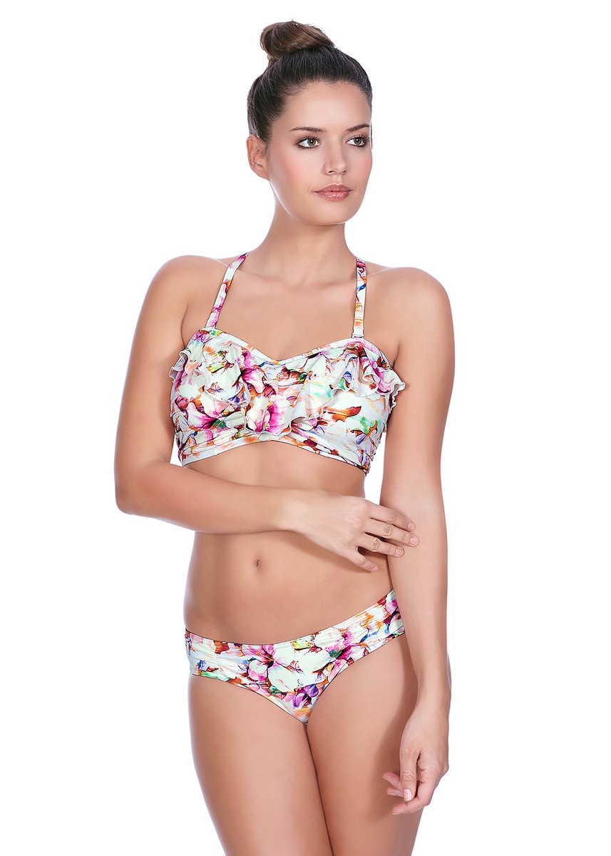 Freya Coral Bay Swimwear Top Bikini Underwire Bandeau Convertible Padded  Frill Style 3422