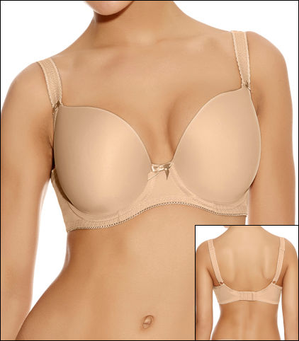 Freya Deco Underwired Moulded Plunge Bra in Black or Nude Cups 28