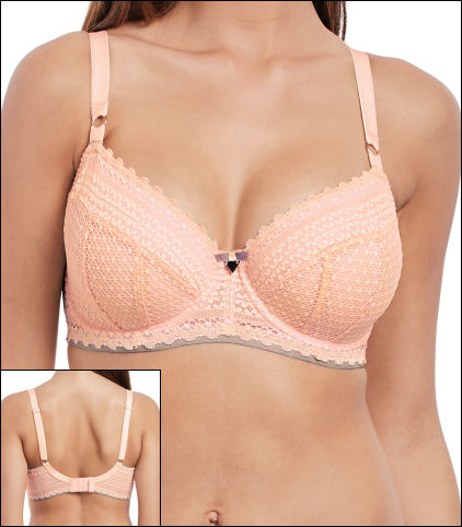 Freya Daisy Lace Underwire Padded Half Cup Bra Style AA5133-BLH