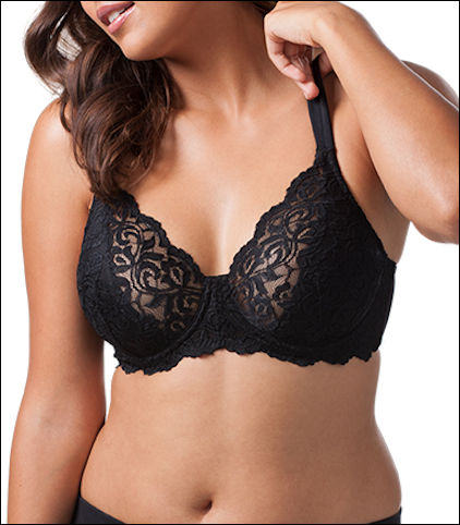 Leading Lady Scalloped Lace Underwired Bra - Nude - Curvy