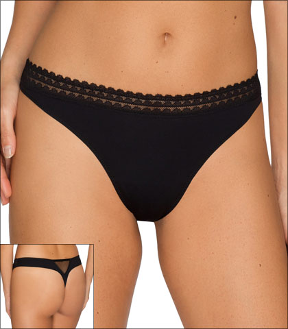 Prima Donna Twist I Want You Underwear Thong Style 0641450-BLK