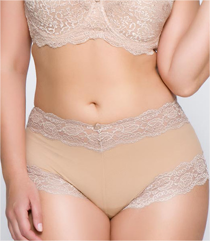 QT Intimates Kelly Lace and Mesh Boy Short Style 5554QTP