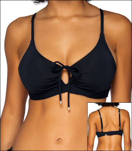 Sunsets Forever D/DD Cup Underwire Tankini Top - Black